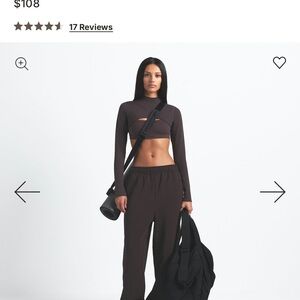 Nike Skims Women's Dark Roast Tricot Snap Pants